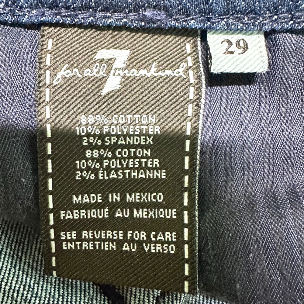 7 FOR ALL MANKIND Denim Low Rise Flare Bootcut A Pocket Jeans Dark Wash Women 29 - Picture 8 of 8
